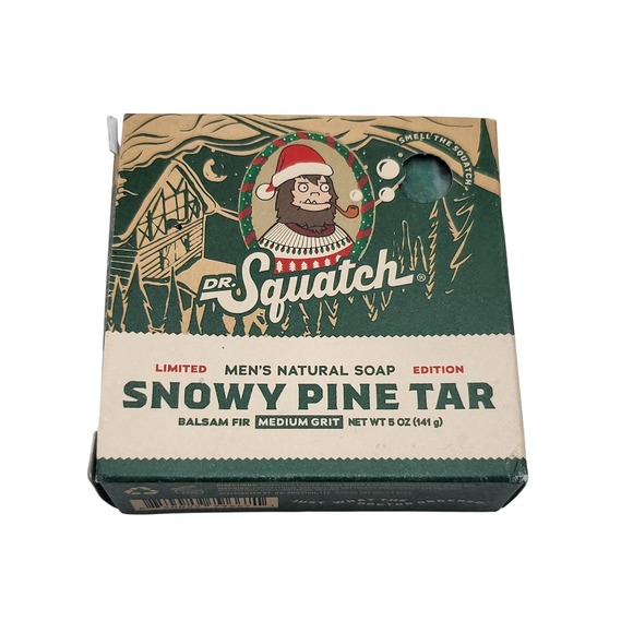 Other - Dr. Squatch Snowy Pine Tar Men's Soap Limited Edition 5oz Balsam Fir Medium Grit